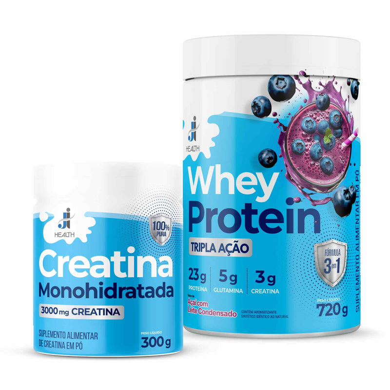 Combo Whey Protein Tripla Ação + Creatina Monohidratada 300g