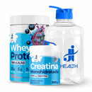 Combo Whey Protein Tripla Ação + Creatina Monohidratada 300g + Garrafa 2L