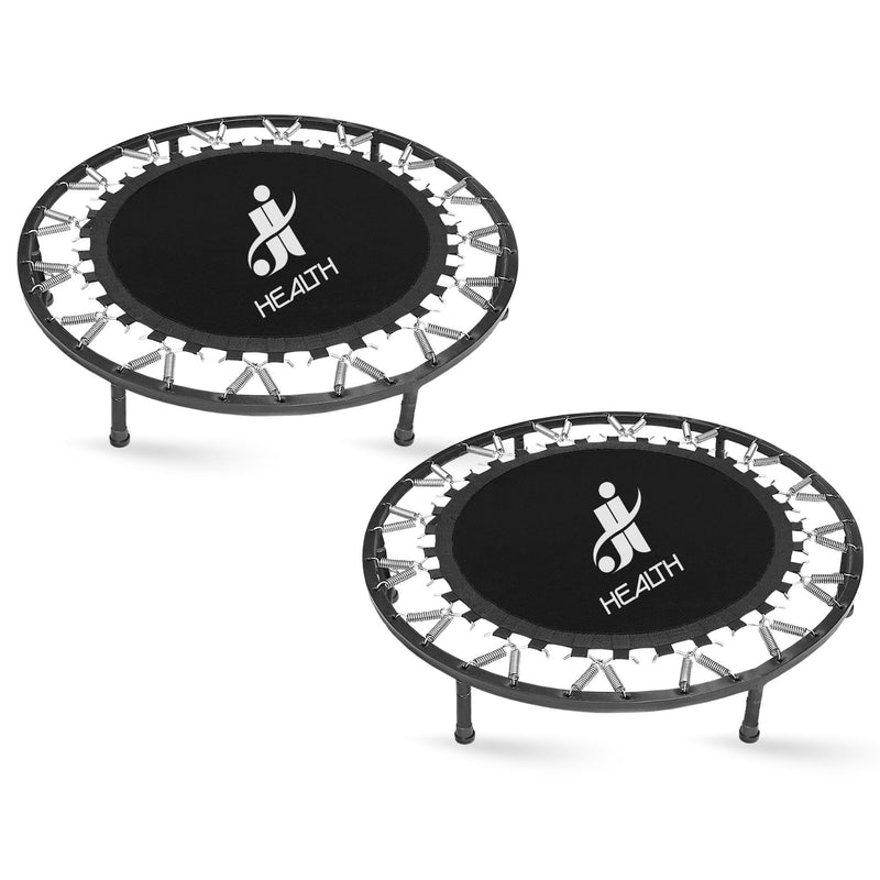 Cama Elástica Jump J&I Health com 32 molas de alta resistência e 6 pés antiderrapantes, suportando até 180 kg. Ideal para treinos dinâmicos, de alta intensidade e baixo impacto nas articulações. Estrutura em aço carbono galvanizado e lona reforçada.
