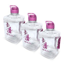 Garrafa J&I Health 2 Litros com tampa vedação Flip Flop, alça resistente e material PET livre de BPA. Design moderno e prático, ideal para transporte e armazenamento de líquidos. Disponível nas cores azul e rosa.