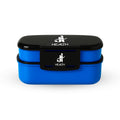 Marmita Box Fitness J&I Health de 1,93 litros, disponível nas cores rosa e azul. Ideal para transportar refeições equilibradas, com três divisórias removíveis e material resistente livre de BPA. Pode ser utilizada no micro-ondas e congelador, acompanha talheres.