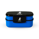 Marmita Box Fitness J&I Health de 1,93 litros, disponível nas cores rosa e azul. Ideal para transportar refeições equilibradas, com três divisórias removíveis e material resistente livre de BPA. Pode ser utilizada no micro-ondas e congelador, acompanha talheres.