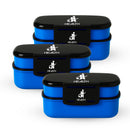 Marmita Box Fitness J&I Health de 1,93 litros, disponível nas cores rosa e azul. Ideal para transportar refeições equilibradas, com três divisórias removíveis e material resistente livre de BPA. Pode ser utilizada no micro-ondas e congelador, acompanha talheres.