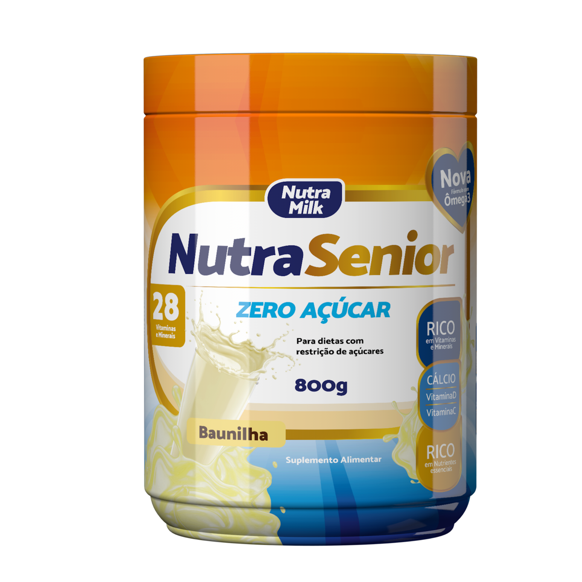 NutraSenior Zero Açúcar 50+ 800g sabor Baunilha