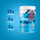 Vantagens do Whey Protein de Açaí com Leite Condensado J&I Health: sem açúcar, sem glúten, com proteína concentrada, sabor delicioso e tripla ação.